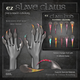 EZ Slave Claws, Patterned Colours